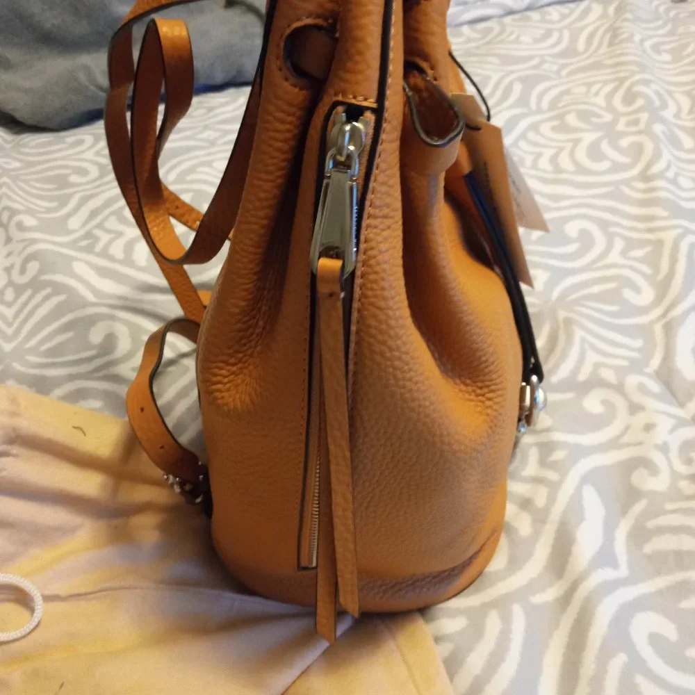 Rebecca Minkoff Brown Leather Drawstring Backpack